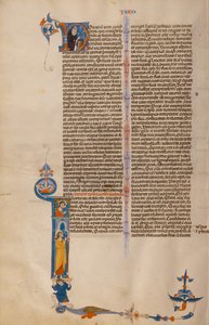 Initialen I: Sint Jakobus met Christus boven door Unknown artist