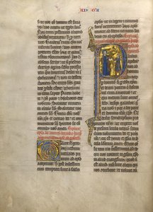 Beginletter P: Sint Paulus geeft een boek aan een boodschapper door Unknown artist