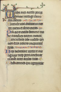 Initial V: Een man in gebed
