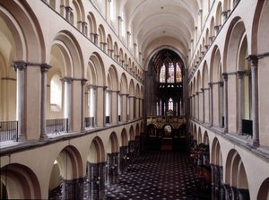 Interieur van de kathedraal van Doornik: het schip. België