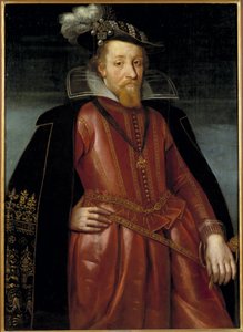 Jacques Stuart, Jacques VI koning van Schotland en Jacques I koning van Engeland en Ierland - Portret van Koning James I van Engeland (1566-1625), Anoniem door Unknown artist