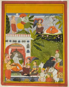 Kama schiet een liefdespijl naar Shiva, uit een kopie van het Lied van Gauri (Gita-Gauri)