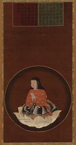 Kobo Daishi als kind zittend op een lotus door Unknown artist