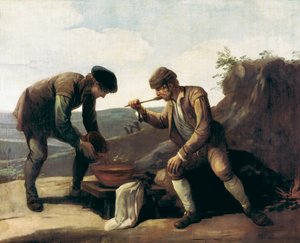 La Sopa Boba of het ontbijt, anoniem schilderij uit de 18e eeuw. Madrid, Lazaro Galdiano Stichting