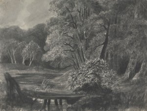 Landschap met vijver door Unknown artist
