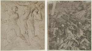 Laocoön (recto); Slag bij de Milvische Brug (fragment) (verso) door Unknown artist
