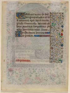 Blad uit een getijdenboek: Tekst (verso) door Unknown artist
