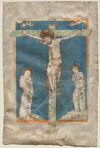 Blad uit een Missaal: De kruisiging (recto)