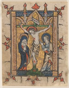 Blad uit een Psalter: De Kruisiging