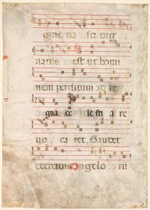 Blad uit een Antifonarium: Muziek (verso) door Unknown artist