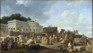 Het hotel de Salm in aanbouw, circa 1786