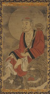 Luohan en Leeuw door Unknown artist