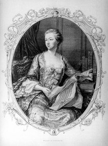 Madame de Pompadour, Jeanne Antoinette Poisson (1721-1764) (Markiezin van Pompadour) door Unknown artist