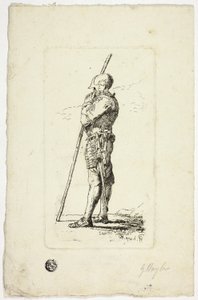 Man in harnas met staf