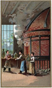 Porseleinproductie: koken. Chromolithografie van het einde van de 19e eeuw door Unknown artist