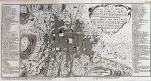 Kaart van de Stad en Stad van St François de Quito