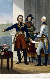 Maarschalk André Masséna (1756-1817) bij het beleg van Genua in april 1800