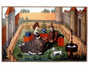 Maulgis en de mooie Oriande (hoffelijke liefdesscène), Middeleeuwen