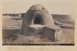 Mexicaanse bakoven, kippenhok, hondenkennel enz. door Unknown artist