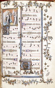 Missaal van Saint Denis, circa 1350. Miniatuur die Clotaire en Dagobert afbeeldt door Unknown artist