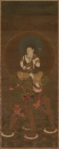 Monju met Vijf Chignons (Gokei Monju) door Unknown artist