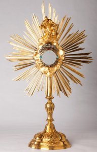 Monstrans. Vermeil, diamanten, nepjuwelen met beeld van God de Vader. 18e eeuw door Unknown artist