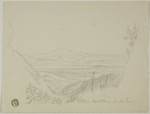 Mont Blanc vanaf de Jura door Unknown artist