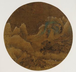 Berglandschap: rotsen, tempel en dennen door Unknown artist