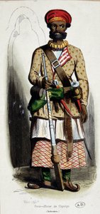 Onderofficier cipaye (India) - gravure door Unknown artist