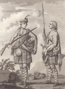 Officier (links) en sergeant van de 42e Highlanders—de Black Watch—ca. 1750 door Unknown artist