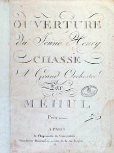 Openingspagina, La Chasse van de opera Le jeune Henri door Mehul (1797) door Unknown artist