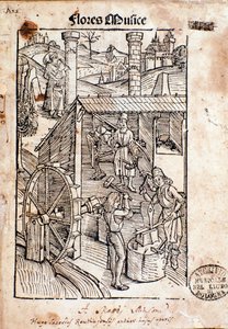Pagina uit Flore musices, studie over gregoriaanse zang door Hugo von Reutlingen door Unknown artist