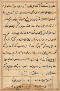 Pagina uit Verhalen van een Papegaai (Tuti-nama): tekstpagina door Unknown artist