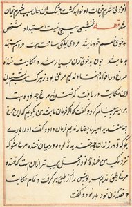 Pagina uit Verhalen van een Papegaai (Tuti-nama): tekstpagina door Unknown artist
