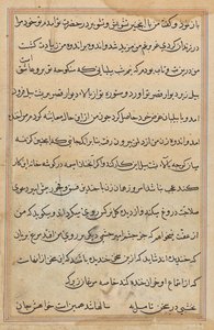 Pagina uit Verhalen van een Papegaai (Tuti-nama): tekstpagina door Unknown artist