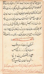 Pagina uit Verhalen van een Papegaai (Tuti-nama): tekstpagina door Unknown artist