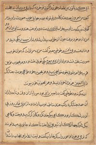 Pagina uit Verhalen van een Papegaai (Tuti-nama): tekstpagina door Unknown artist
