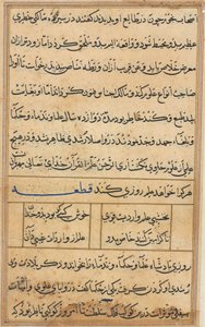 Pagina uit Verhalen van een papegaai (Tuti-nama): tekstpagina door Unknown artist