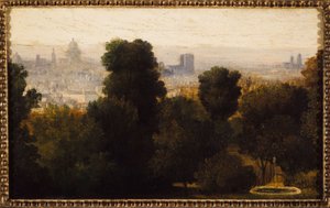 Parijs gezien vanaf de hoogten van Belleville; circa 1840, huidige 19e arrondissement, in 1840 door Unknown artist