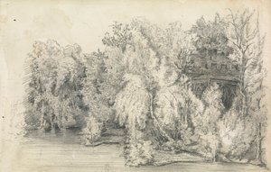 Deel van een Gebouw Omringd door een Bos