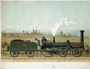 Passagierslocomotief van de Straatsburgse Spoorweg (Crampton-systeem)