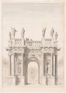 Paviljoen in een park door Unknown artist