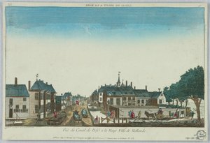 Kijkdoos, Vuë du Canal de Delft à la Haye Ville de Hollande, 16