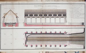 Plan van een gebouw en aanleg van de haven van Rochefort door Unknown artist