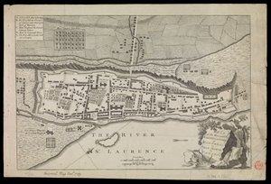Plan van de stad en vestingwerken van Montreal of Villa Marie in Canada door Unknown artist