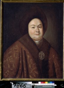 Portret van tsarina Eudoxia Feodorovna Lopukhina, de vrouw van tsaar Peter I van Rusland door Unknown artist