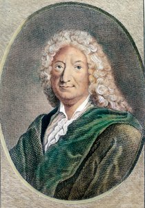 Portret van Alain Rene Lesage, Franse schrijver. Gravure uit de 18e eeuw