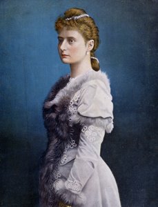 Portret van Alexandra Fjodorovna (Alix van Hessen en bij de Rijn, Alexandra Feodorovna Romanova, Alexandra Fiodorovna Romanova, Victoria Alix Helene Louise Beatrice van Hessen en de Rijn, Alix de Hesse-Darmstadt) (1872-1918), Keizerin door Unknown artist