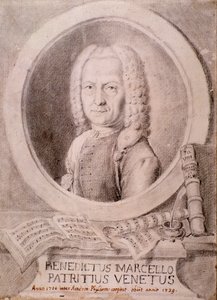 Portret van Benedetto Marcello (tekening) door Unknown artist
