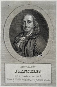Portret van Benjamin Franklin, Amerikaanse politicus en natuurkundige (1706-1790) door Unknown artist